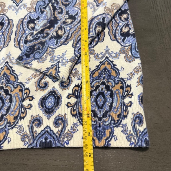 Lands’End Women’s Plus Supima Cotton Paisley Geometric Cardigan Sweater Size 1X - Picture 5 of 7